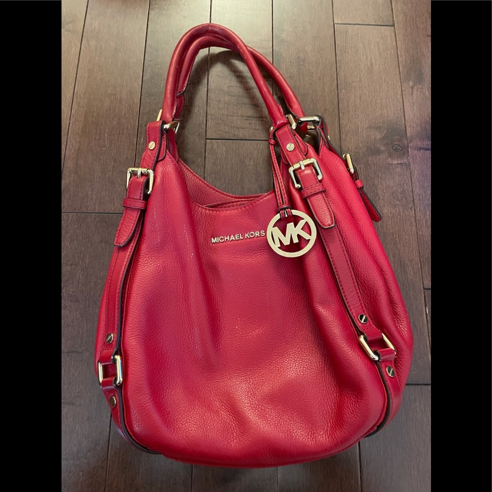 Michael kors red leather purse